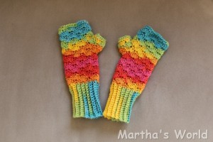 rainbow fingerless mittens 'Selena' 